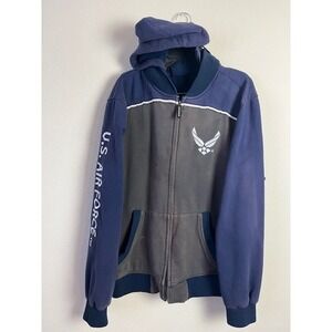 Vintage Infantry US Honor Air Force XL‎ Full Zip Hoodie Worn Jacket Military